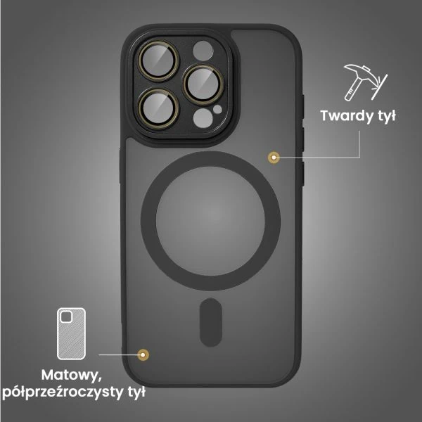 etui do iphone 16 pro color flush z magsafe, z osłoną aparatu, czarne