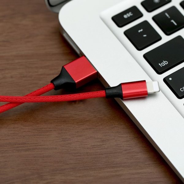 kabel usb lightning, 1.8 metra, czerwony (1)