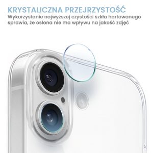 szkło hartowane do iphone 16 plus na aparat, kamerę hybrydowe