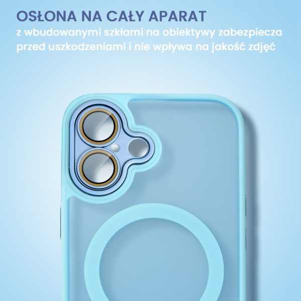 etui do iphone 16 color flush z magsafe, z osłoną aparatu, błękitne