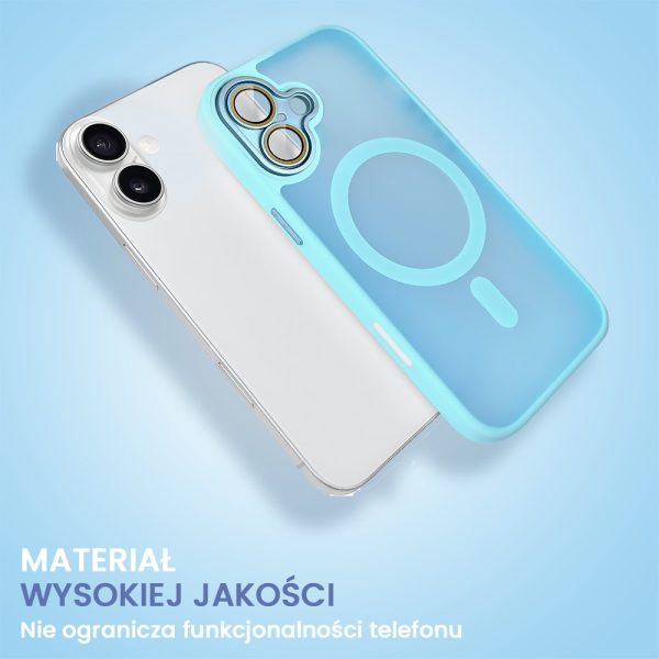 etui do iphone 16 color flush z magsafe, z osłoną aparatu, błękitne