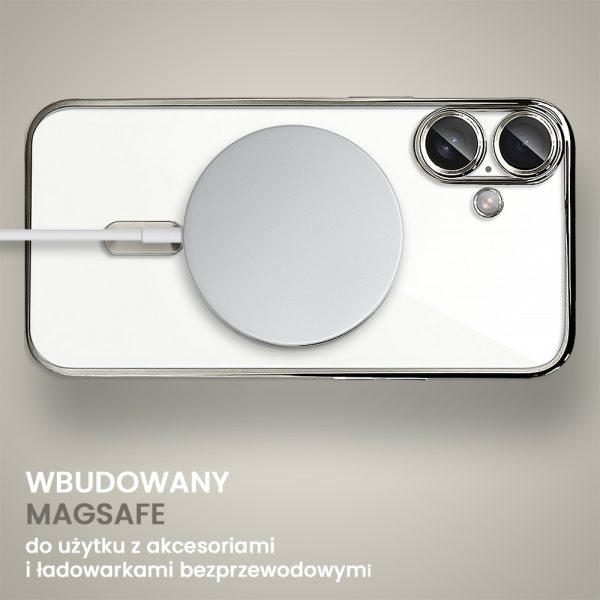 etui do iphone 16 magsafe luxury protect przeźroczyste, hybrydowa ochrona kamery, tytanowe