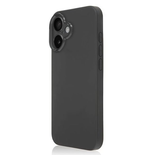 etui do iphone 16 silikonowe z mikrofibrą soft touch z osłoną na aparat, czarne