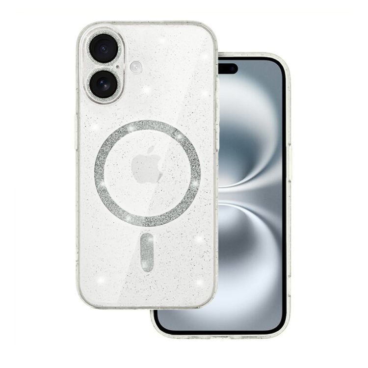 etui do iphone 16 z magsafe, przeźroczyste, błyszczący brokat, przeźroczyste