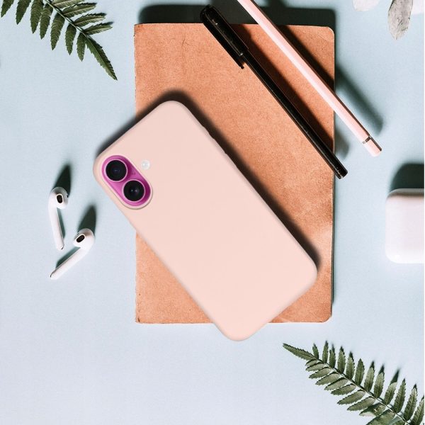 etui do iphone 16 silikonowe z mikrofibrą soft touch, błękitne