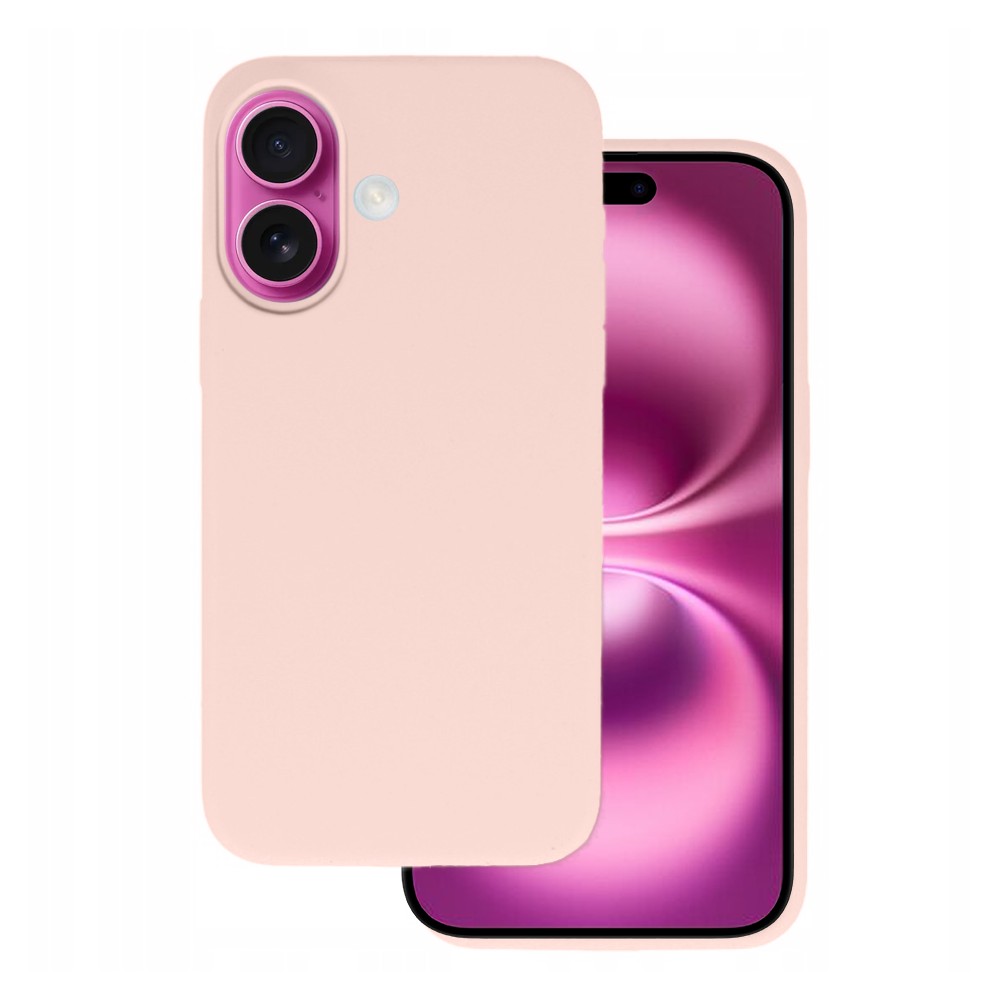 etui do iphone 16 silikonowe z mikrofibrą soft touch, błękitne