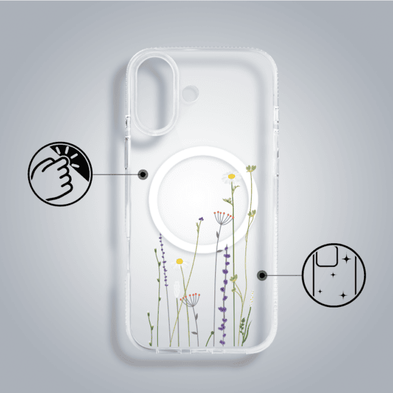 Etui do iPhone 16 MagSafe wiosenne kwiaty, przeźroczyste (1)