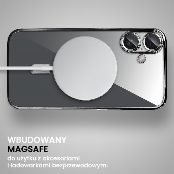 etui do iphone 16 plus magsafe luxury protect przeźroczyste, hybrydowa ochrona kamery, złote (kopia)