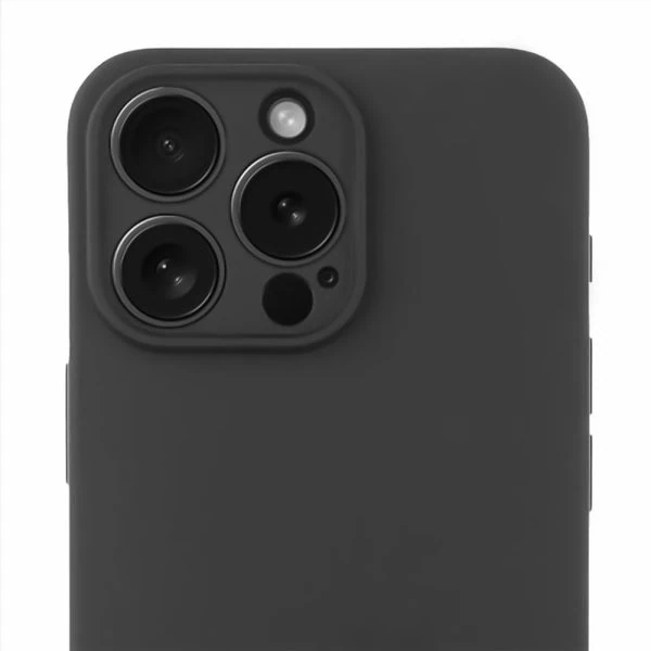 etui do iphone 16 pro silikonowe z mikrofibrą soft touch z osłoną na aparat, czarne