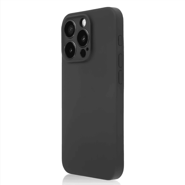 etui do iphone 16 pro silikonowe z mikrofibrą soft touch z osłoną na aparat, czarne