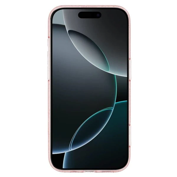 etui do iphone 16 pro z magsafe, przeźroczyste, błyszczący brokat, różowe