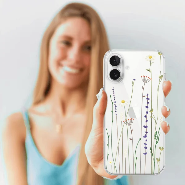 etui do iphone 16, wiosenne kwiaty, przeźroczyste