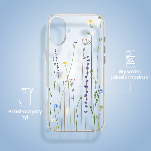 etui do iphone 16, wiosenne kwiaty, przeźroczyste