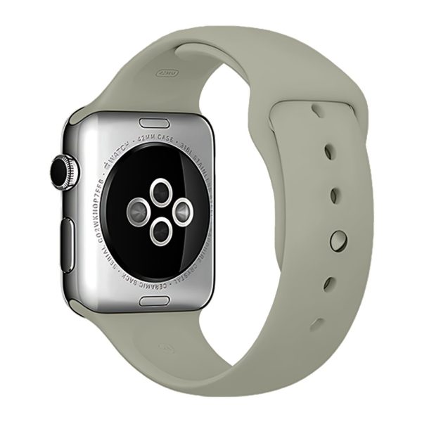 sportowy pasek silikonowy do zegarka apple watch series 3 9 / se 38/40/41mm kawa z mlekiem/szary