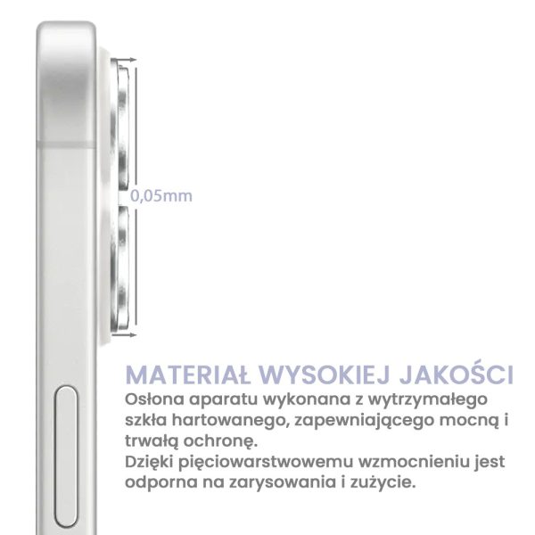 iphone 16 gładka metalowa osłona na cały aparat, wbudowane szkła 9h, ultramaryna (kopia)