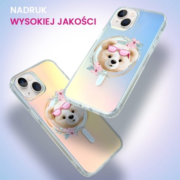 etui do iphone 13 magsafe calibear, flower queen, zmieniające kolor