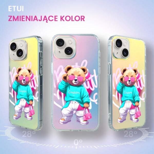 etui do iphone 14 magsafe calibear, pink queen, zmieniające kolor