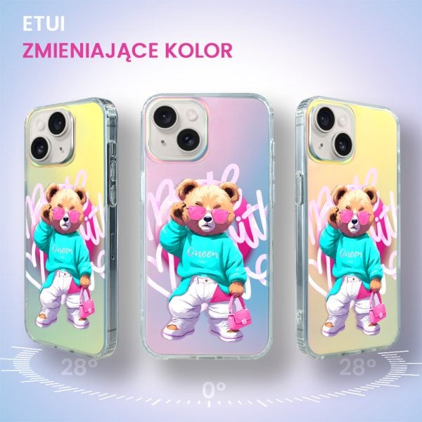 etui do iphone 14 magsafe calibear, pink queen, zmieniające kolor