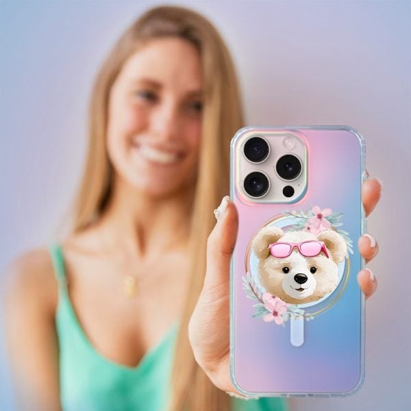 etui do iphone 14 pro magsafe calibear, pink queen, zmieniające kolor (kopia)