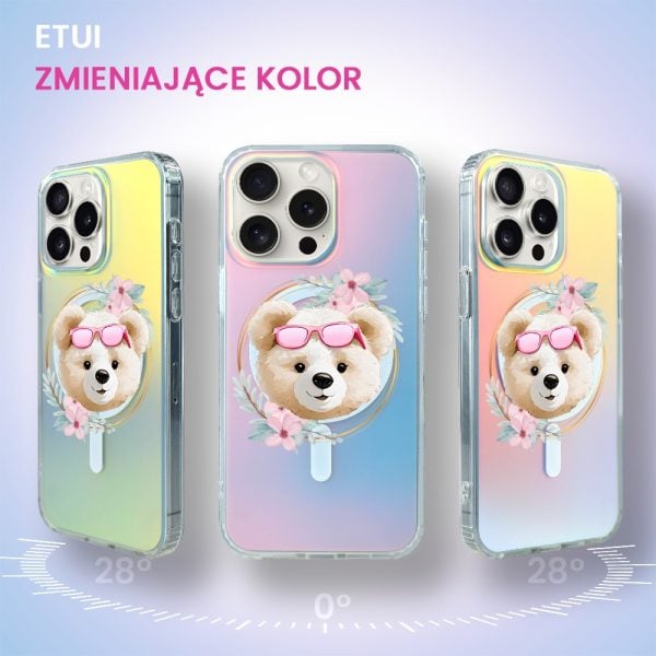 etui do iphone 14 pro magsafe calibear, pink queen, zmieniające kolor (kopia)