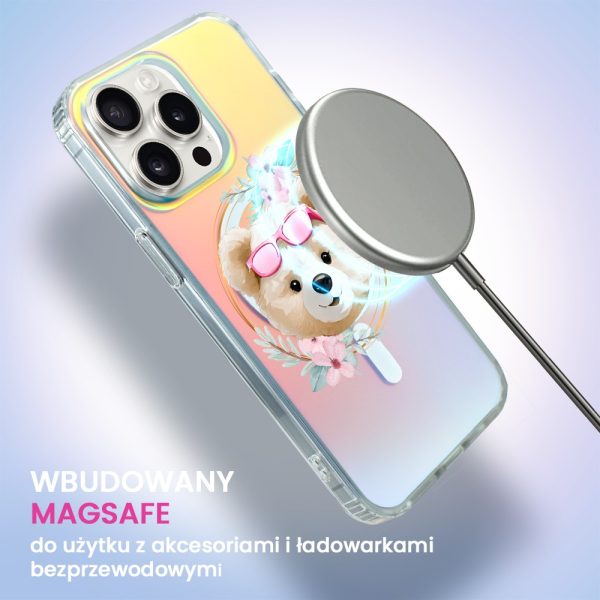 etui do iphone 14 pro magsafe calibear, flower queen, zmieniające kolor