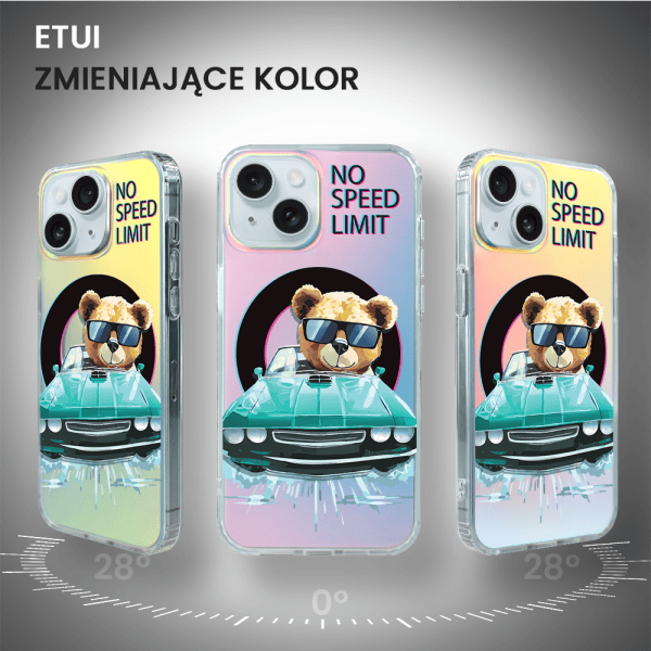 etui do iphone 15 magsafe calibear, blue car, zmieniające kolor