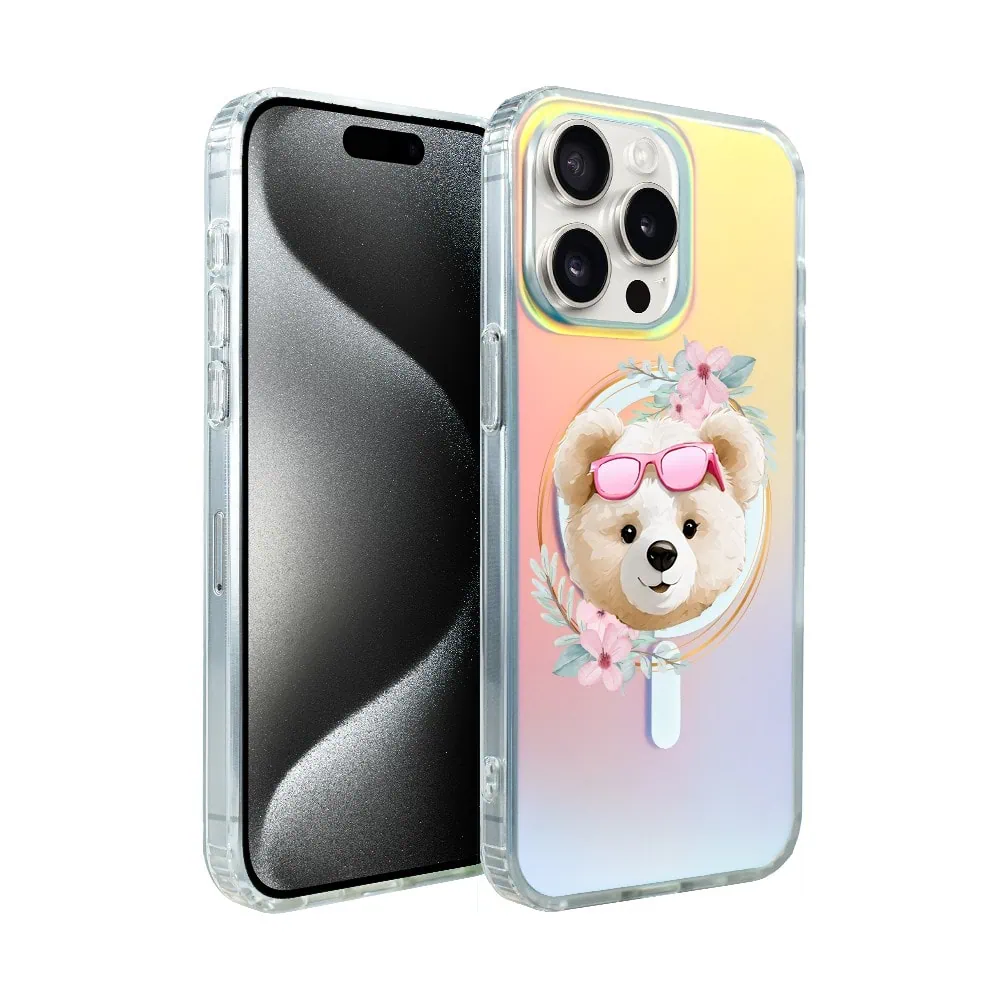 etui do iphone 15 pro magsafe calibear, flower queen, zmieniające kolor