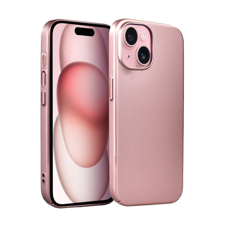 etui do iphone 15 skin matt satynowe ultra cienkie, różowe