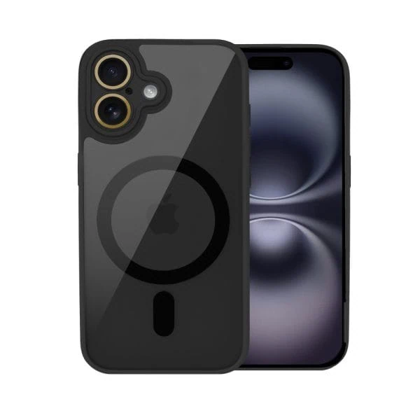 etui do iphone 16 magsafe hybrid color cienkie z kolorową ramką i ochroną aparatu, antyczna biel