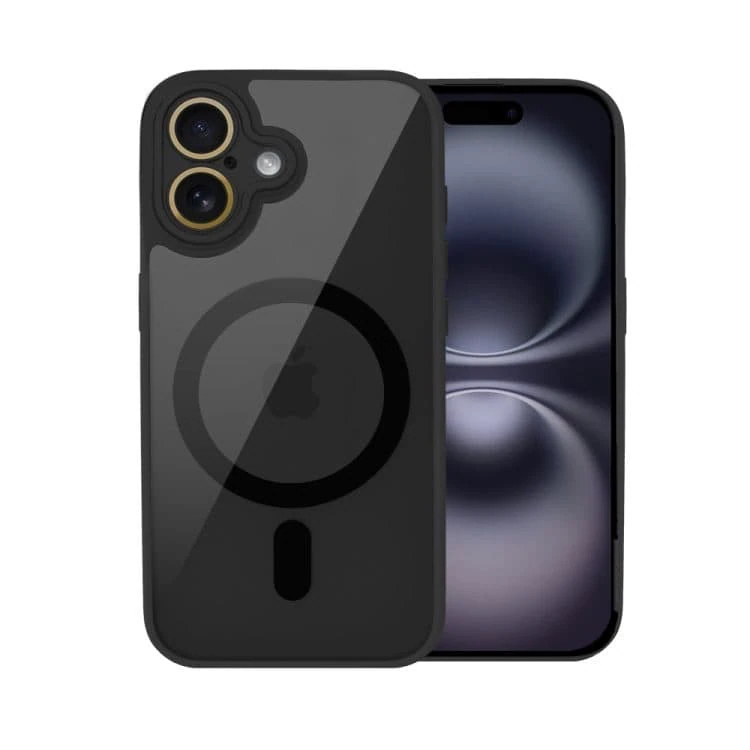 etui do iphone 16 magsafe hybrid color cienkie z kolorową ramką i ochroną aparatu, antyczna biel