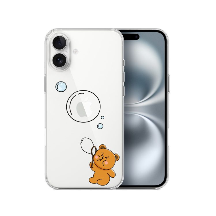 etui do iphone 16, miś, przeźroczyste