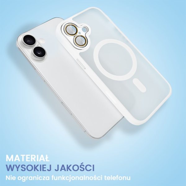 etui do iphone 16 plus color flush z magsafe, z osłoną aparatu, białe