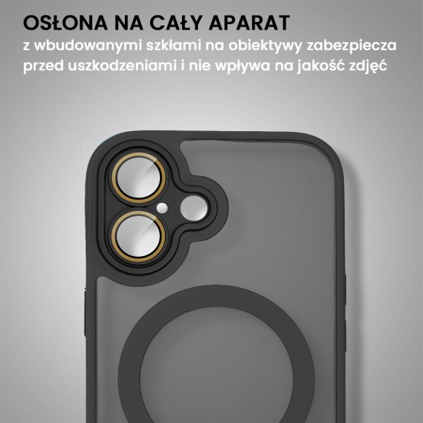 etui do iphone 16 color flush z magsafe, z osłoną aparatu, czarne