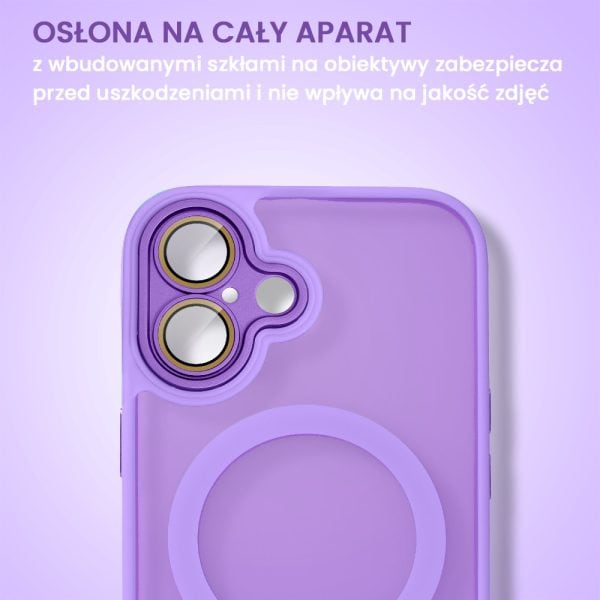 etui do iphone 16 color flush z magsafe, z osłoną aparatu, fioletowe