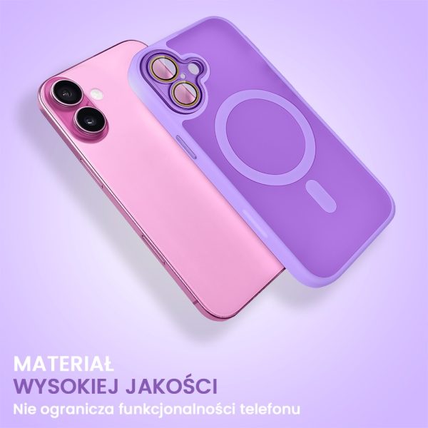 etui do iphone 16 color flush z magsafe, z osłoną aparatu, fioletowe