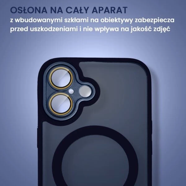 etui do iphone 16 color flush z magsafe, z osłoną aparatu, granatowe