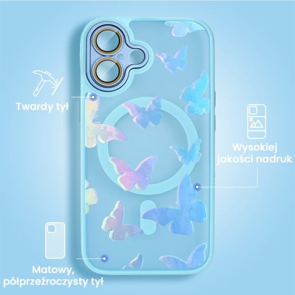 Etui na telefon z motywem motyli.