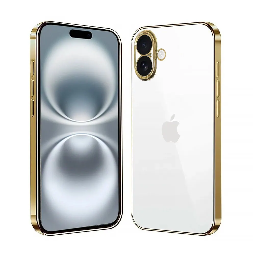 etui do iphone 16 gold edition przeźroczyste sulada oryginal, złote