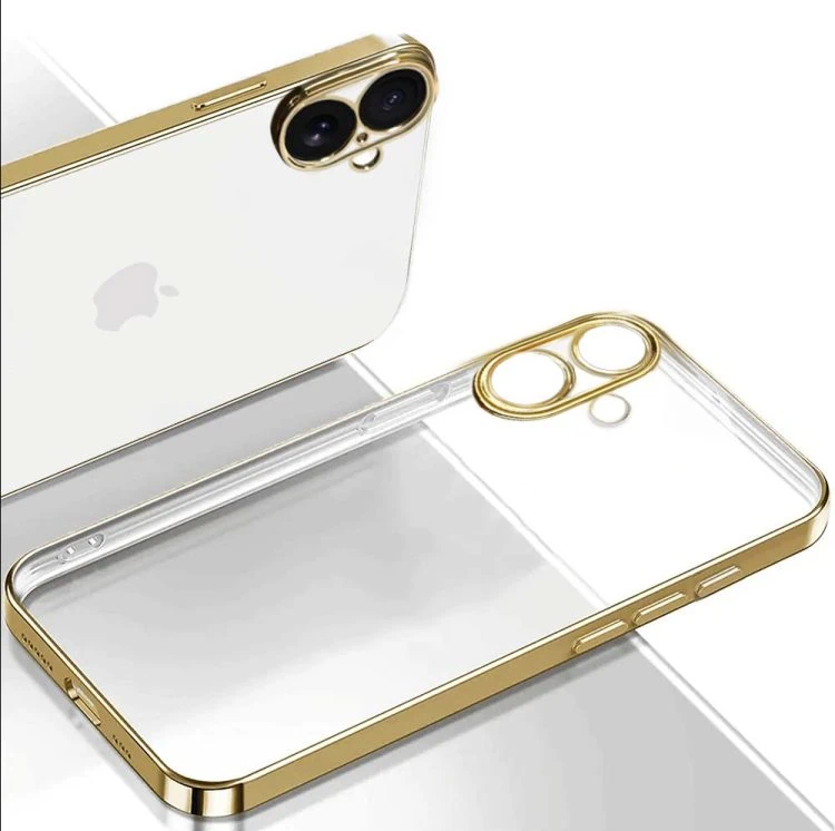 etui do iphone 16 gold edition przeźroczyste sulada oryginal, złote