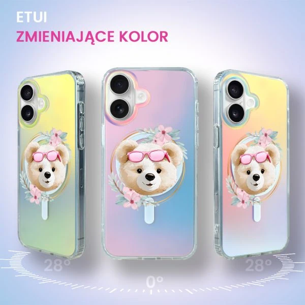 etui do iphone 16 magsafe calibear, flower queen, zmieniające kolor