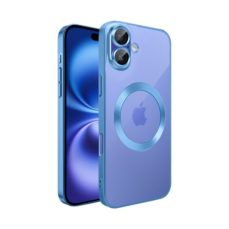 etui do iphone 16 plus slim protect full cover magsafe hard back, twardy tył, przeźroczyste, srebrne (kopia)