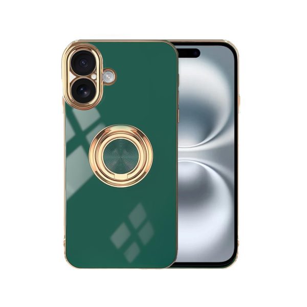 etui do iphone 16 plus eleganckie, ze złotym, metalowym uchwytem i zdobieniami, złoty róż (kopia)