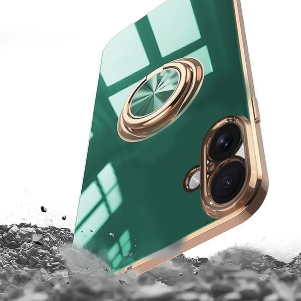 etui do iphone 16 plus eleganckie, ze złotym, metalowym uchwytem i zdobieniami, złoty róż (kopia)