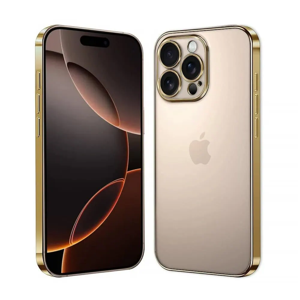 etui do iphone 16 pro gold edition przeźroczyste sulada oryginal, złote