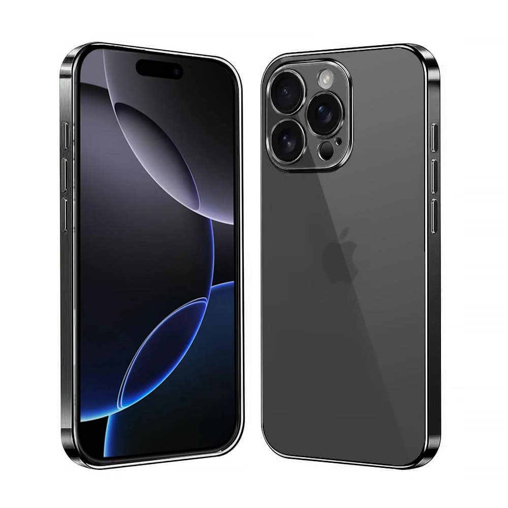 etui do iphone 16 pro max black edition przeźroczyste sulada oryginal, czarne