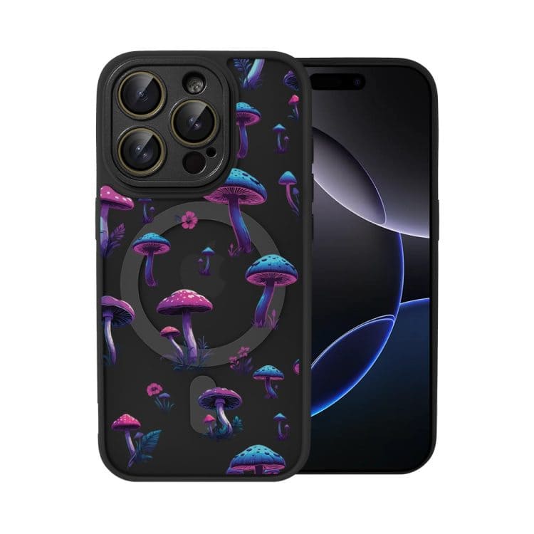 etui do iphone 15 pro max color flush z magsafe, z osłoną aparatu, z nadrukiem magiczne grzybki, granatowe (kopia)