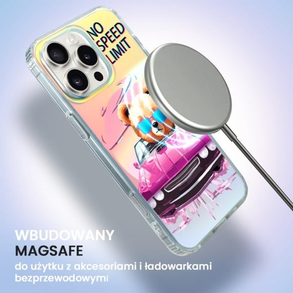 etui do iphone 16 pro max magsafe calibear, pink car, zmieniające kolor