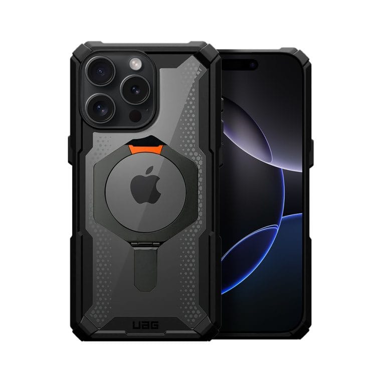 etui do iphone 16 pro uag magsafe shield wzmocnione z podstawką, białe (kopia)