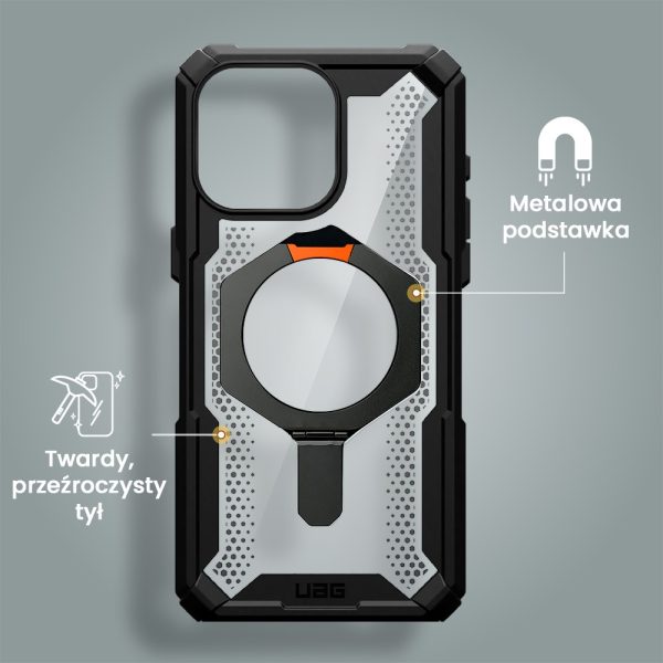 etui do iphone 16 pro uag magsafe shield wzmocnione z podstawką, białe (kopia)