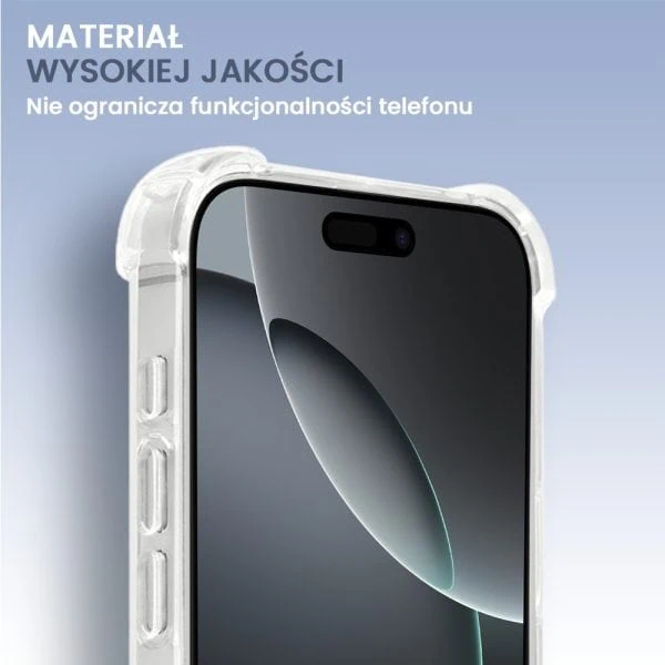 etui do iphone 16 pro pancerne anti shock ze wzmocnionymi krawędziami, przeźroczyste